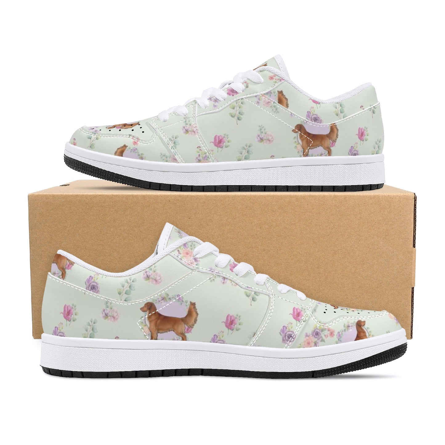 Womens Low Top PU Leather Sneakers